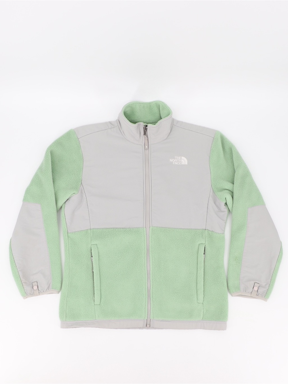 The North Face Large Youth Girls Denali Fleece Jacket Green Pre-Owned